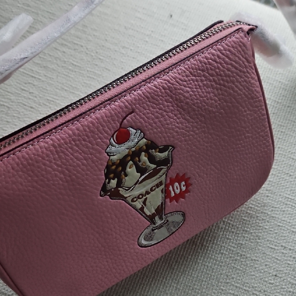 Coach Sundae Embroidered Pink Shoulder Bag - Picture 12 of 13